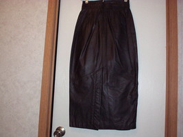 Vintage 1980&#39;s BERMAN Geniune Leather Straight style SKIRT Size 6 - Like... - $48.00