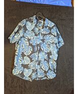 Emmatix Hawaiian Aloha Shirt Men’s Size XXL Blue Tropical Leaf Print - $366.45 MXN