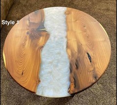 Wooden Acacia Handmade Furniture Epoxy Top Table, Resin River Console To... - $342.98+