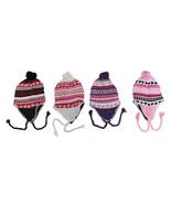 Wholesale lot of 12 Pack Ladies Teen Knit Hat Beanie with Earflap and Po... - £23.34 GBP