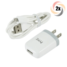 2x Bundles OEM HTC White Micro USB Android Smartphone Charger Cable &amp; Adapter - £6.72 GBP