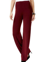 Alfani Womens Maroon Knit Wide-Leg Pants Color Maroon Size 14P - $82.24