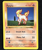 Pokemon Card 1st Edition Ponyta Base Set Shadowless 60/102 - £11.67 GBP