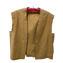 Vintage Mollie Parnis Saks 5th Ultrasuede Creme Colored Vest 2 Pockets - £51.43 GBP