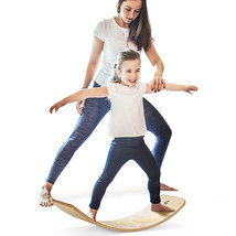 Kids Adult 35&quot; Rocker Board Toy Wooden Wobble Balance Board Support 660LBS - £72.17 GBP