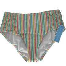 Draper James Smocked Multistripe Rainbow Bikini Bottom Medium NWT - $33.60