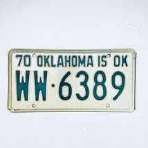1970 United States Oklahoma Woodward County Passenger License Plate WW-6389 - $12.28 CAD