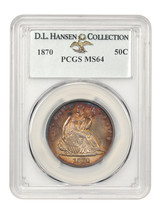 1870 50c PCGS MS64 ex: D.L. Hansen - £3,218.78 GBP