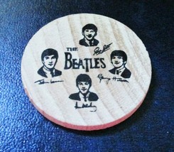  Beatles Wooden Nickle 1980s Beatlemania Souvenir 1 1/2&quot;  - $5.95