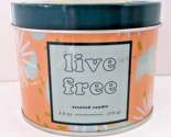 Scented Candle Tin Lotus Flower LIVE FREE 3.9 oz - £10.11 GBP