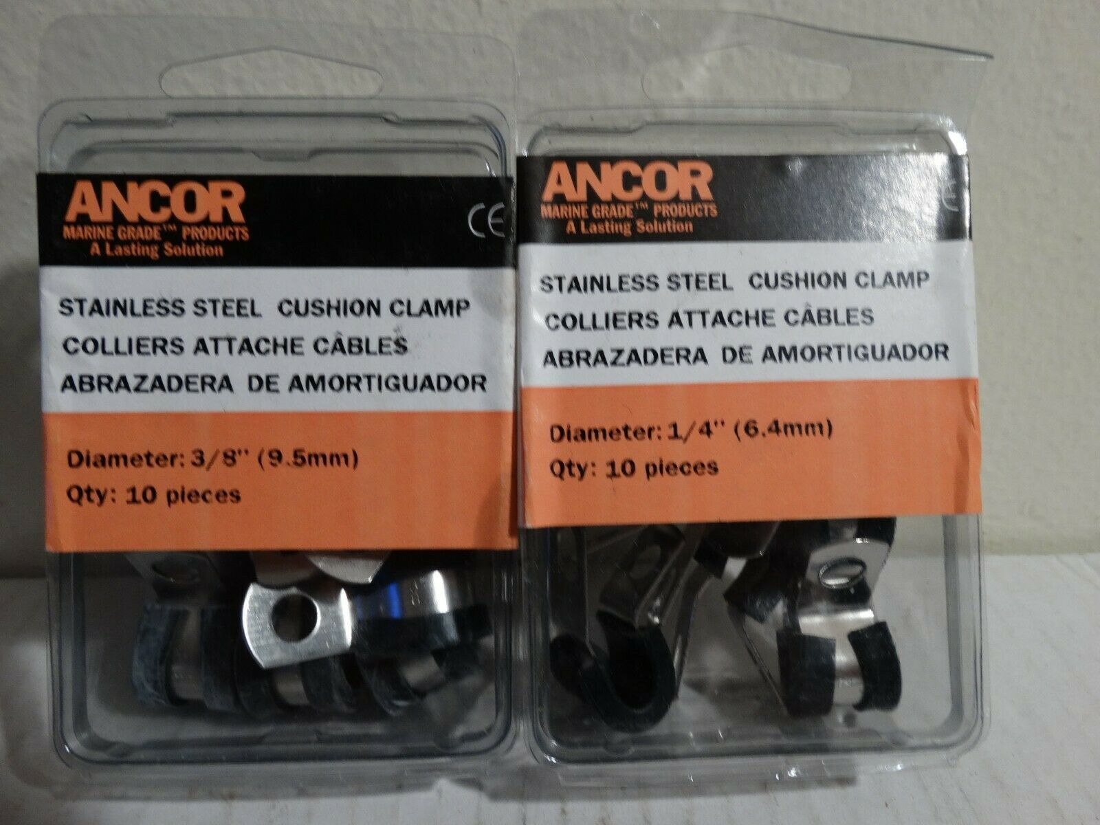Ancor  Stainless Steel Cushion Clamp 1/4&quot; and  3/8&quot; 10-Pack - $17.82