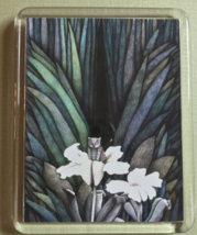 Cat Art Acrylic Large Magnet - Small Cat in Flower - £6.25 GBP