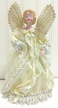 Christmas Angel Tree Topper ENESCO Elegant Ivory Silver Holiday Porcelain Doll - £22.28 GBP