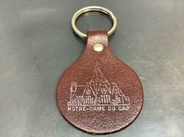 Vintage Leather Keyring Notre Dame Du Cap Keychain TROIS-RIVIERES Pq Porte-Clés - £6.43 GBP