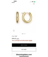 New Authentic Roberto Coin 18kt Yellow gold Oval tubular hoop earrings $990 - $1,042.01 CAD