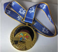 Nagano 1998 Olympic &#39;Gold&#39; Medal with Silk Ribbons, Logo Pouch &amp; Display... - $49.00
