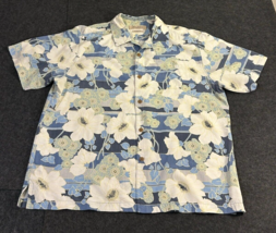 Tommy Bahama Men&#39;s Original Fit Silk Button Up Hawaiian Shirt Short Slee... - $19.74