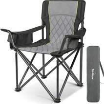 Heavy Duty Camping Chairs For Adults Support 800Lbs Folding King Kong, Black - £80.04 GBP