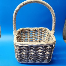 French Hand Woven Basket - Sweetgrass Wicker Jute Hemp - 12¾” Tall, 8½” Square - £23.35 GBP