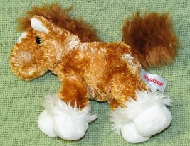 Aurora World Mini Flopsies 6&quot; Horse Pony Stuffed Animal Tan White Plush Soft Toy - £4.50 GBP