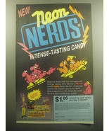 1993 Willy Wonka Neon Nerds Candy Ad - New Neon Nerds intense-tasting candy - $14.99