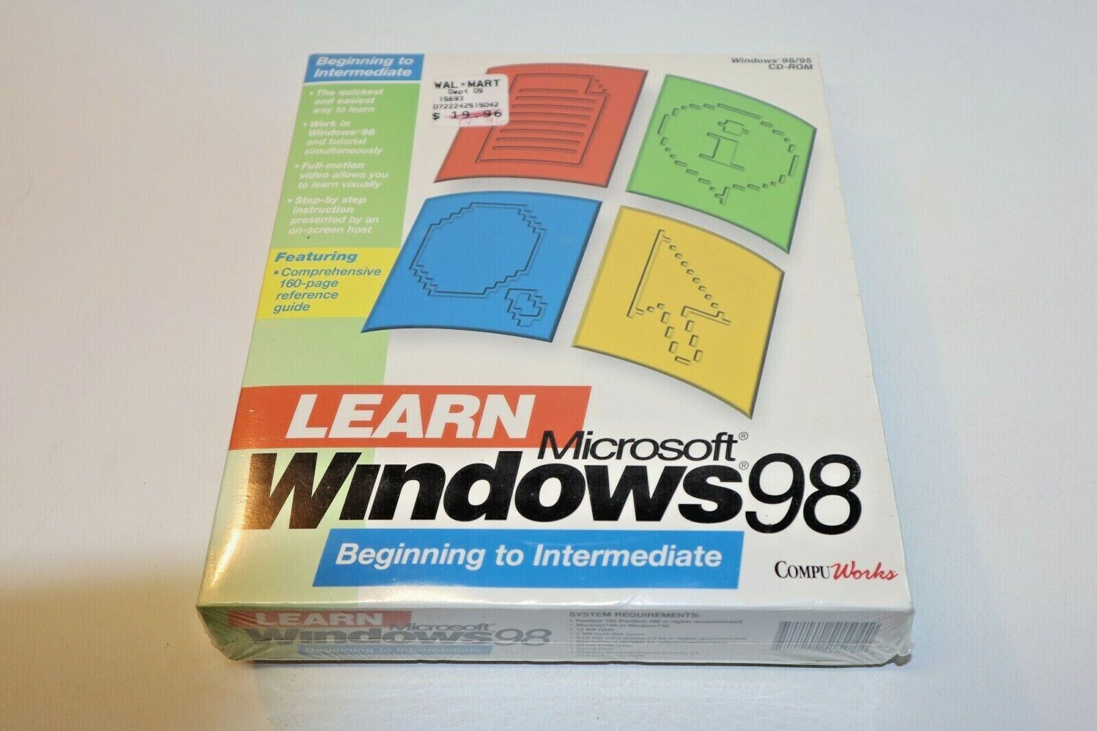 Microsoft Office 98 CD ROM Compu Works Learn Beginning to Intermediate Sealed - $29.69