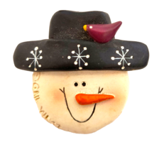 Women&#39;s Winter Jewelry Brooch/Pin 3D Snowman Face Hat Cardinal Bird Carrot Nose - £8.31 GBP