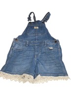 Osh Kosh Bgosh Girl Size 8 Overalls Shortalls Denim Lace Ruffle Vestbak ... - $20.73 CAD