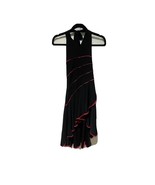 Beautiful Black &amp; Red Halter Neck Dress Size S/M Vintage Maxi Frill Body... - £6.89 GBP