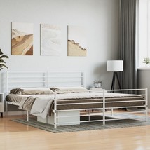 Bed Frame White Steel 76 x 80 in Extra Long Bed Frame - $4,284.07 MXN