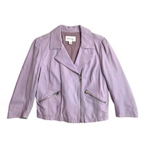 Nordstrom Signature Light Purple Leather Jacket 3/4 Sleeve Sz L New $700 - $119.20