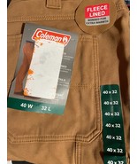 Coleman Men&#39;s Pants 40x32 Fleece Lined Tear Resistant Stretch Utility Pa... - $35.20 CAD