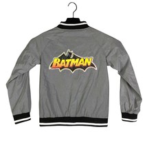 Batman Jacket Boy&#39;s Size 7/8 Zip Up Coat DC Comics Silver Grey Black Kids Youth  - £16.06 GBP