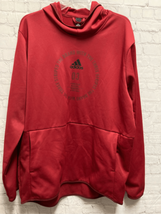 Adidas Mens Pullover Sweatshirt Hoodie Activewear Climawarm Red Pockets XL - £18.88 GBP