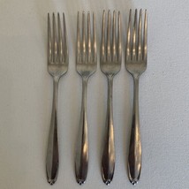 Wallace LURE Satin Stainless Steel Flatware Set of 4 Dinner Forks 7&quot; Sil... - £11.23 GBP