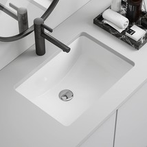 Enbol Bathroom Undermount Sink White Rectangular Ceramic Sink For, Ecu1812. - $194.99