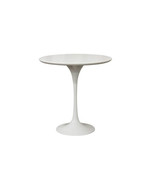 White Tulip Side End Table Wood Top Metal Base Mid-Century Modern Design... - $4,139.67 MXN