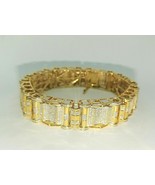 8.00 Carat Men&#39;s Round Diamond Bracelet 14k Yellow Gold Over 8 inch - €232,95 EUR