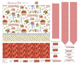 36&quot; X 44&quot; Panel Strawberry Field Apron Kitchen Baking Cotton Fabric D575.04 - £11.15 GBP