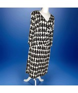 Evan Picone Black Label Black/Cream Faux Wrap Ruched 3/4 Sleeve Dress - $283.40 MXN