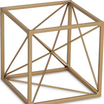 6" Gold Metal Cube Sculpture - $1,097.91 MXN
