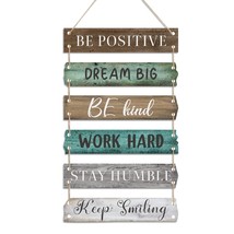 6 Pieces Rustic Wall Hanging Plaque Sign Inspirational Wall Art Farmhouse Wooden - £13.36 GBP