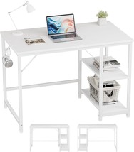 Joiscope Home Office Computer Desk With Wooden Storage Shelf,Small, Whit... - £80.30 GBP