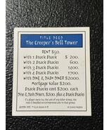 Monopoly Scooby-Doo Collectors Ed. Part: Title  Deed - The Creeper’s Bel... - $74.29 MXN