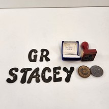 Stacey Name Stamp Block Lot Letters Jewelers Saskatchewan Vtg Namesake - £18.70 GBP