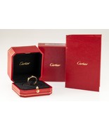 Cartier 18k Rose Gold 3-Diamond Love Ring w/ Box and CoA Size 57 - £2,215.81 GBP