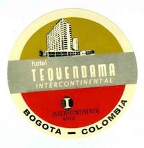 Hotel Tequendama Intercontinental Luggage Label Bogota Columbia  - $11.88