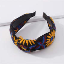 Black Sunflower Knot Hard Headband - £13.62 GBP