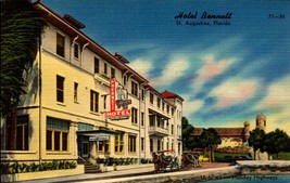 Linen Postcard - The Hotel Bennett BY-THE-SEA, Saint Augustine, Florida BK52 - £1.74 GBP