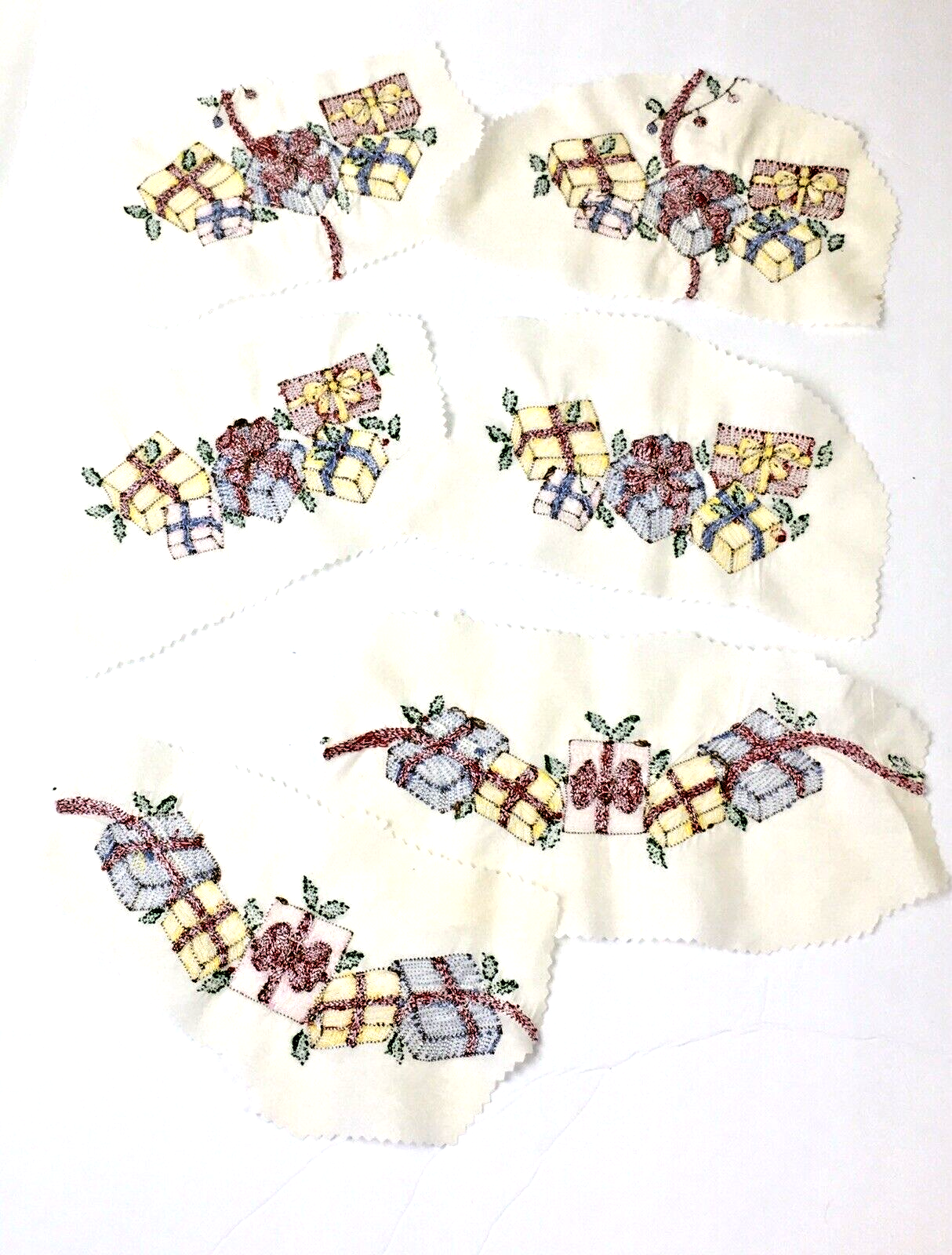 Needlepoint Embroidered Panel Christmas Gifts Hand Made Vintage Item image 3